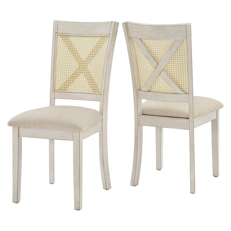 Chaise d'appoint Pulukan, Blanc / Beige