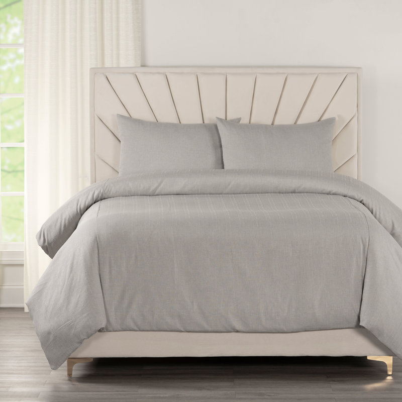 Duvet Cover & Insert, King Duvet Cover + 2 Shams + 2 Throw Pillows, Smoke