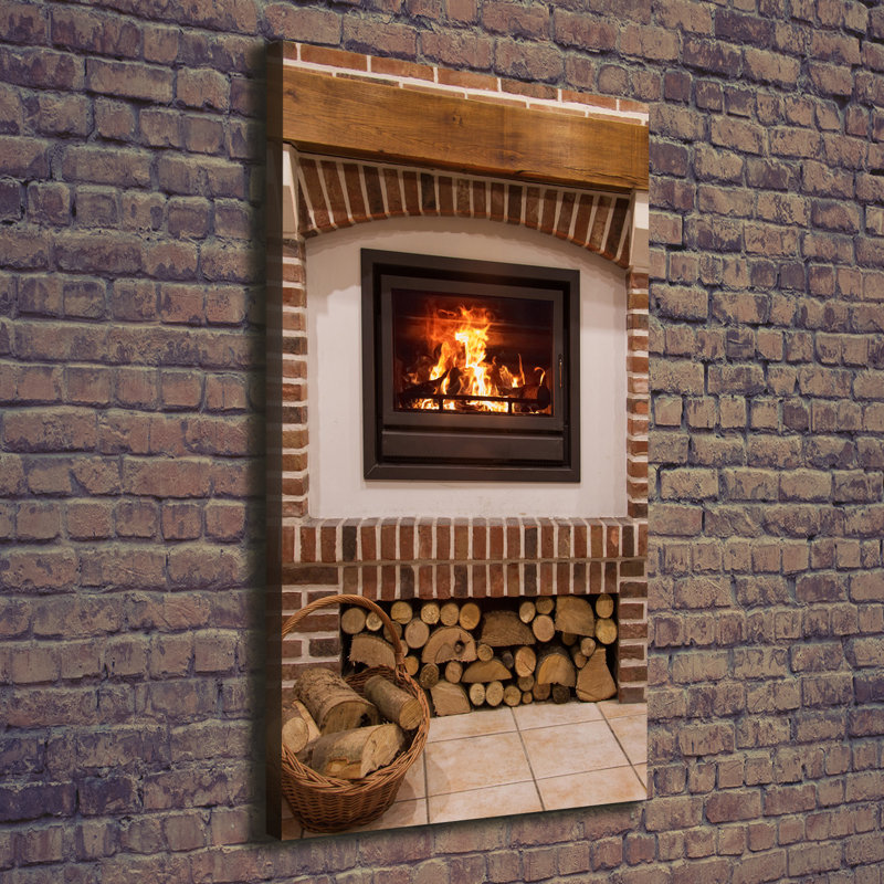 Fireplace - Wrapped Canvas Print