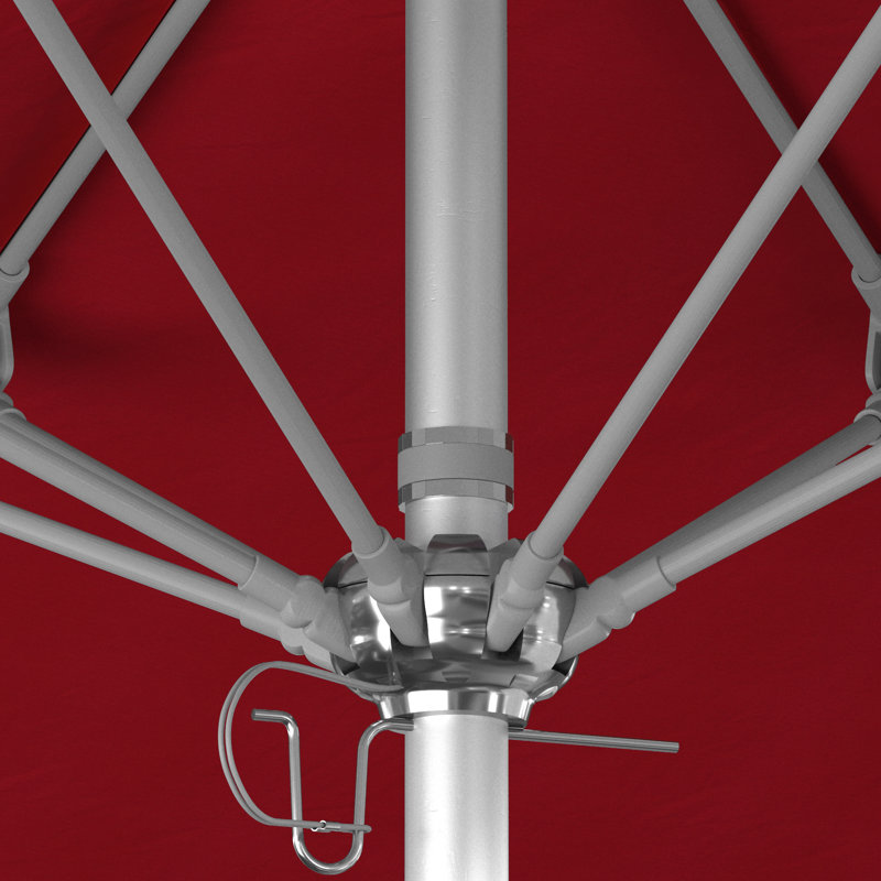 Parasol de marché 90 po Nakeira, Rouge - oléfine, Argent anodisé