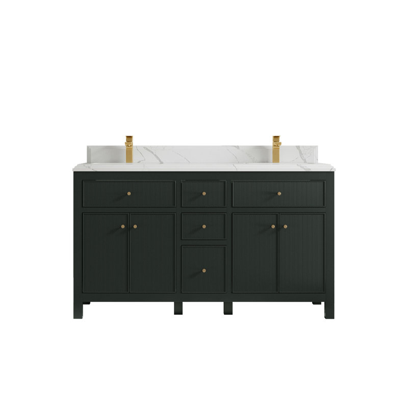 Ensemble de meuble-lavabo double 60 po Sonoma, Calacatta Laza