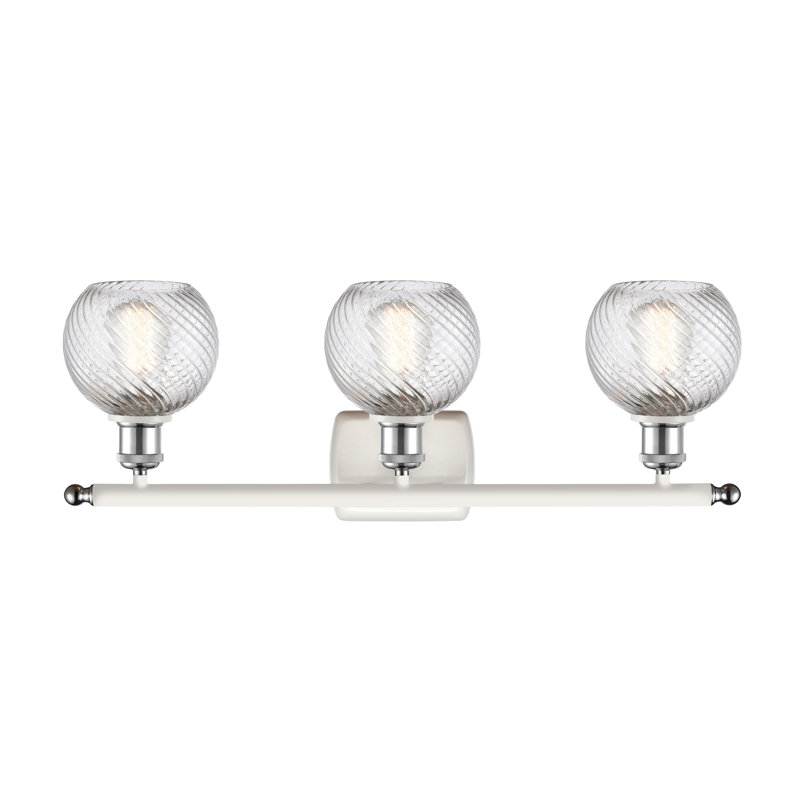 Éclairage pour meuble-lavabo à intensité variable Halvorson, Blanc / chrome poli, Ampoule DEL 6 watts Vinage