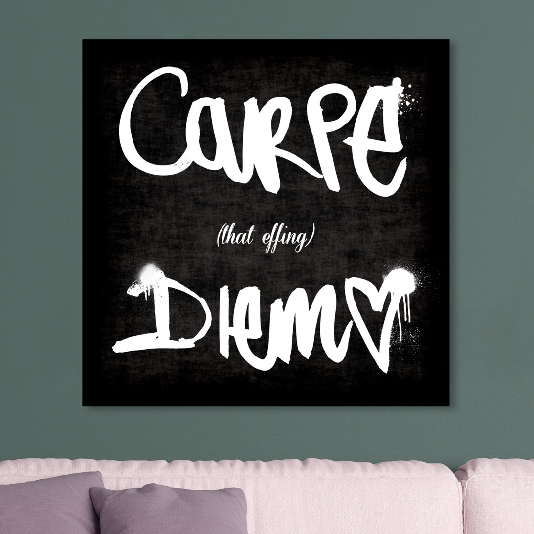 'Carpe That Effing Diem' Typography on Wrapped Canvas