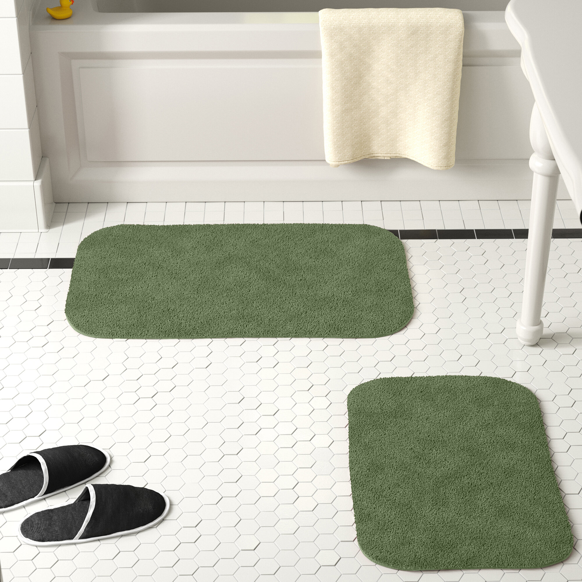 Bathroom Rugs 3 Piece Set - Non-slip Ultra Thin Bath Rugs For Bathroom  Floor[boston] : Target