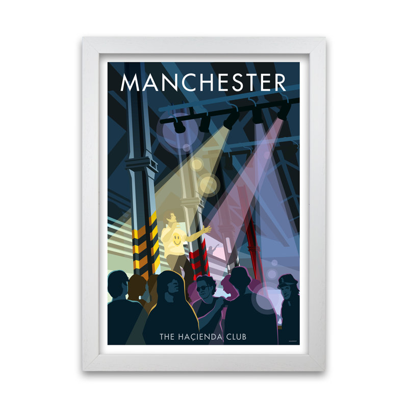 Manchester Hacienda by Stephen Millership - Print, White, 84.1 cm H x 59.4 cm W x 5 cm D