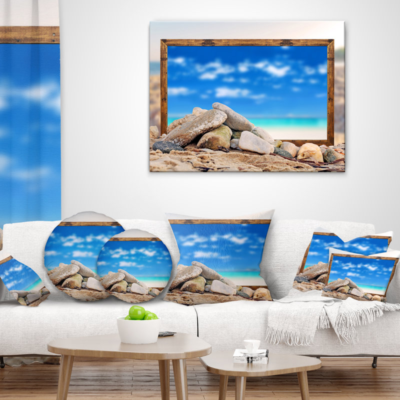 Coussin décoratif ciel au-dessus de mer à effet décoratif bord mer