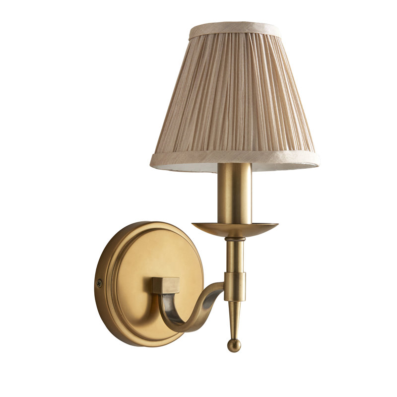 Emperador Candle Wall Light, Beige, Antique Brass