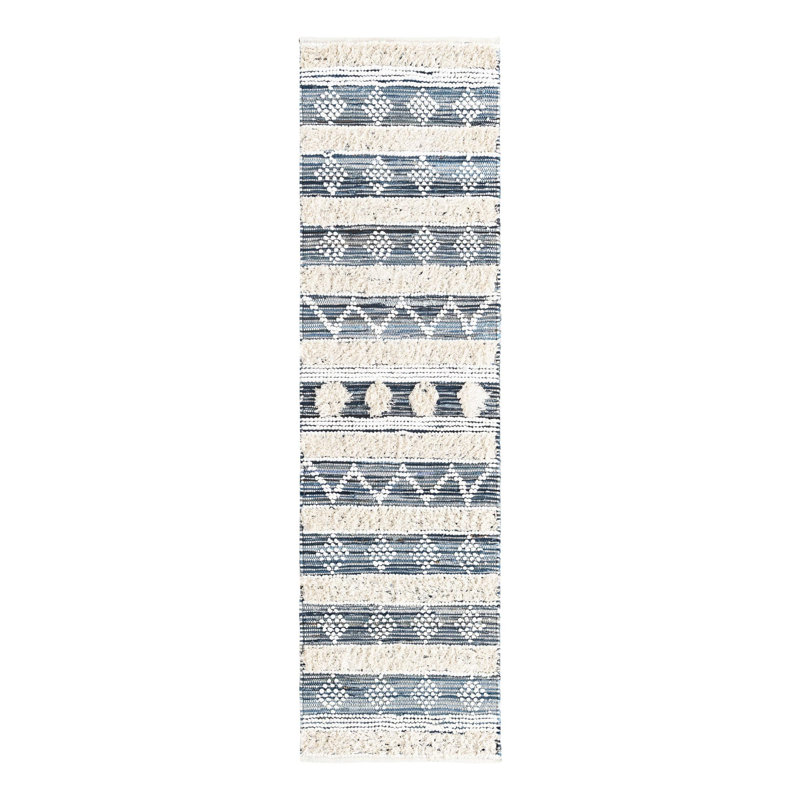 Ameleah Cotton Geometric Indoor Rug, Runner 2'7" x 10'