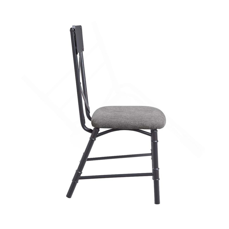 Ensemble de 2 chaises d'appoint avec coussin de siège, gris et noir sable