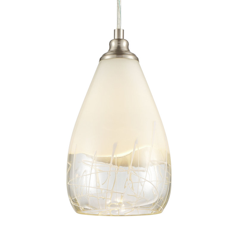 Mini-luminaire suspendu 1 lumière large de 6 po Sugarcoat - nickel satiné