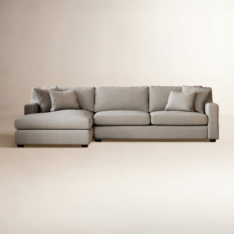 Rhodes 2 - Piece Upholstered Sectional, Left Hand Facing, Drusky Linen Sustain® Basketweave