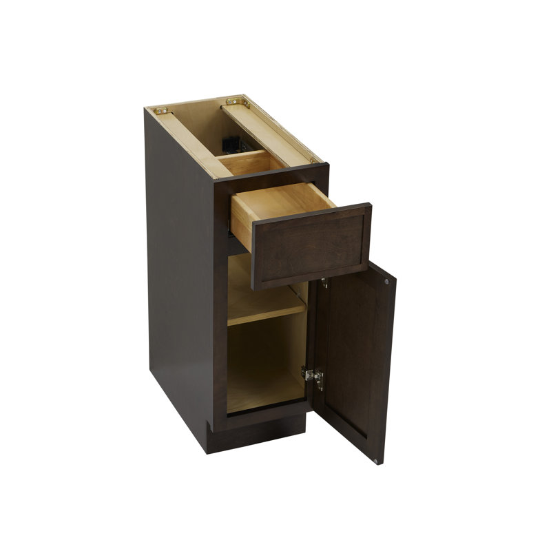 12" W Birch Plywood Freestanding Single Base Storage Cabinet, Brown