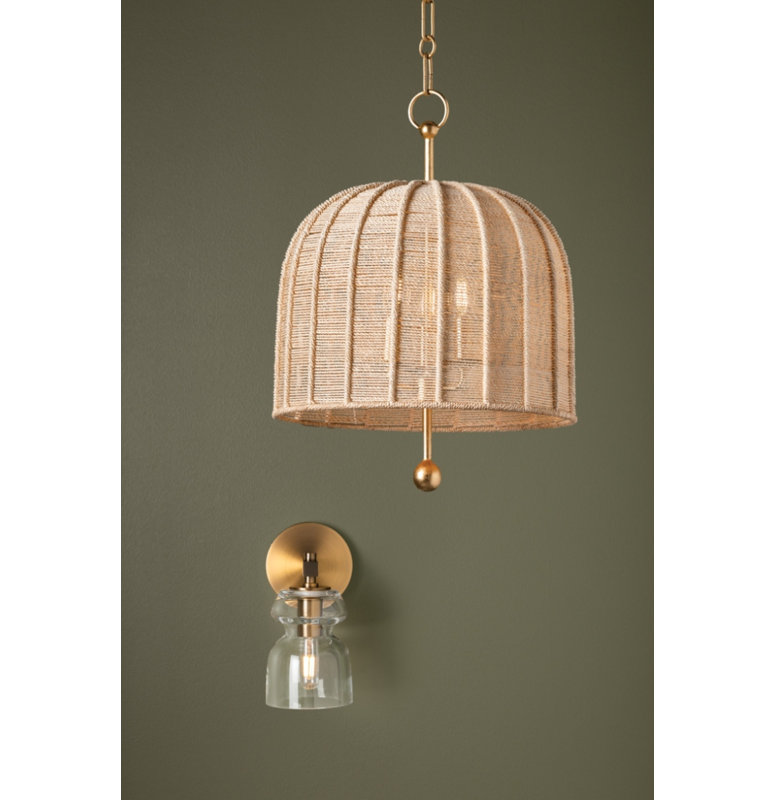 Trey 1 Light Wall Sconce, Patina Brass