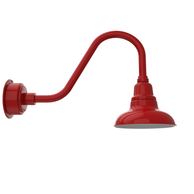 Luminaire de grange d'extérieur à DEL Idella, Rouge cerise, H 18 po x l 8 po x P 27 po