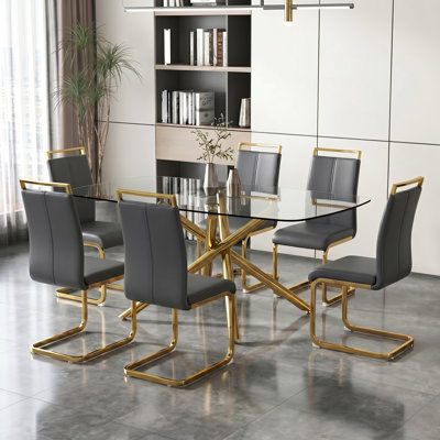 Alcester Dining Table And Faux Chair Sets