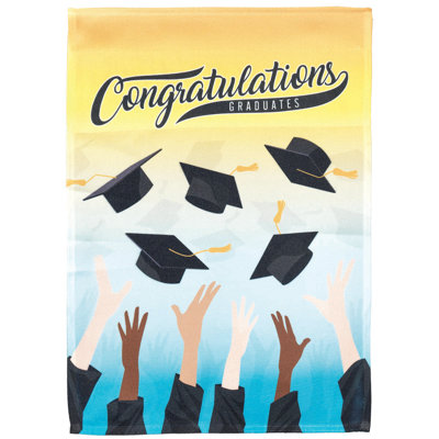 Eisine Double Sided 18'' H x 13'' W Polyester Graduation Garden Flag