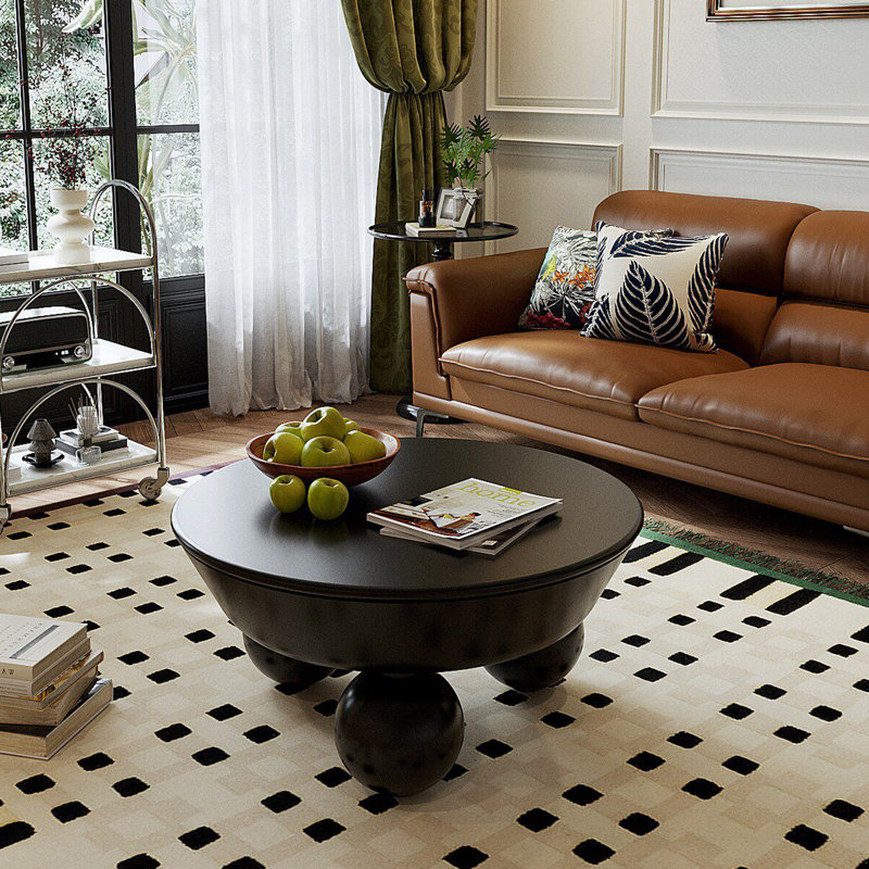 Nordic-style solid wood coffee table.