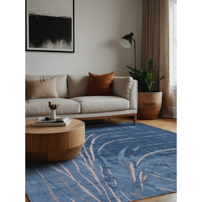 Tapis bleu lavable à la machine