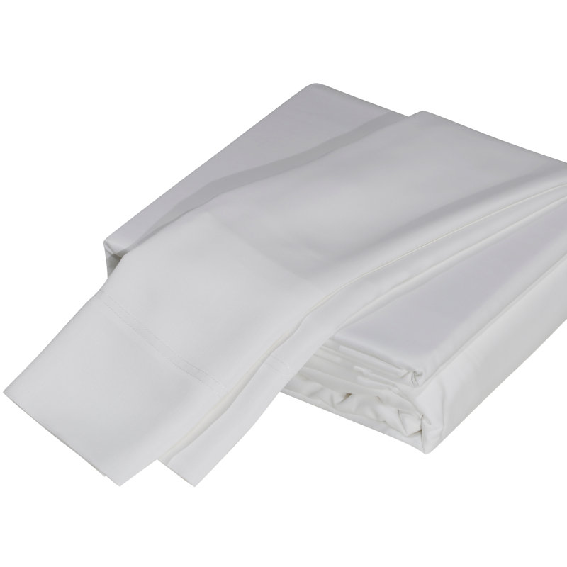 Ensemble de draps à contexture de 320 fils , Ensemble de draps pour très grand lit avec 2 taie, Blanc
