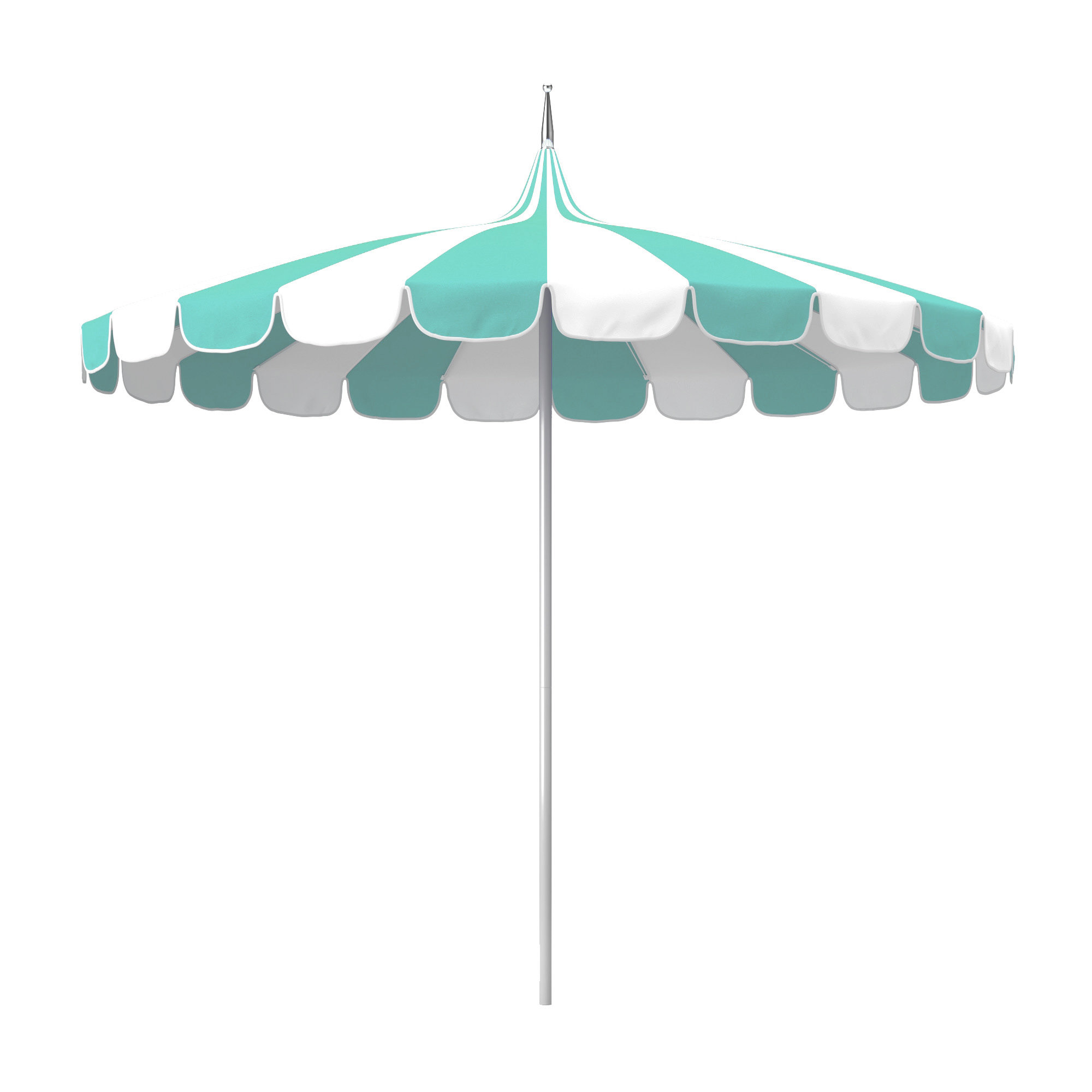 8.5' Sunbrella® Two-Tone Pagoda Umbrella, Canvas Aruba Sunbrella® Canvas