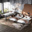 Lit simple superposé au dessus d'un lit simple et simple pour 3 personnes, lit simple superposé au dessus d'un lit simple et simple en métal, noir-1445942645