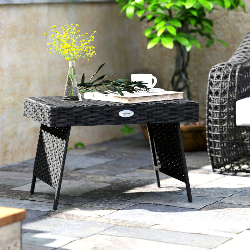 Rectangular 2 - Person 60Cm L Outdoor Side Table, Black