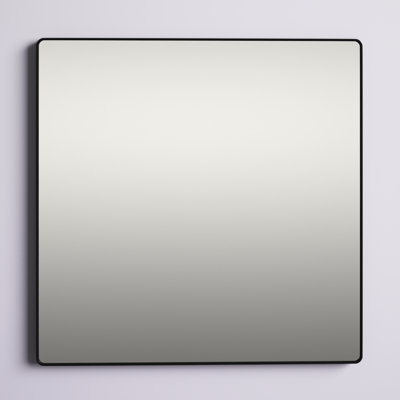 Kye Rounded Square Wall Mirror - 30"W x 30"H - Black