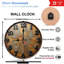 Horloge murale 10 po en MDF rond avec mouvement à quartz silencieux et crochet sans perceuse (piles AA non incluses)