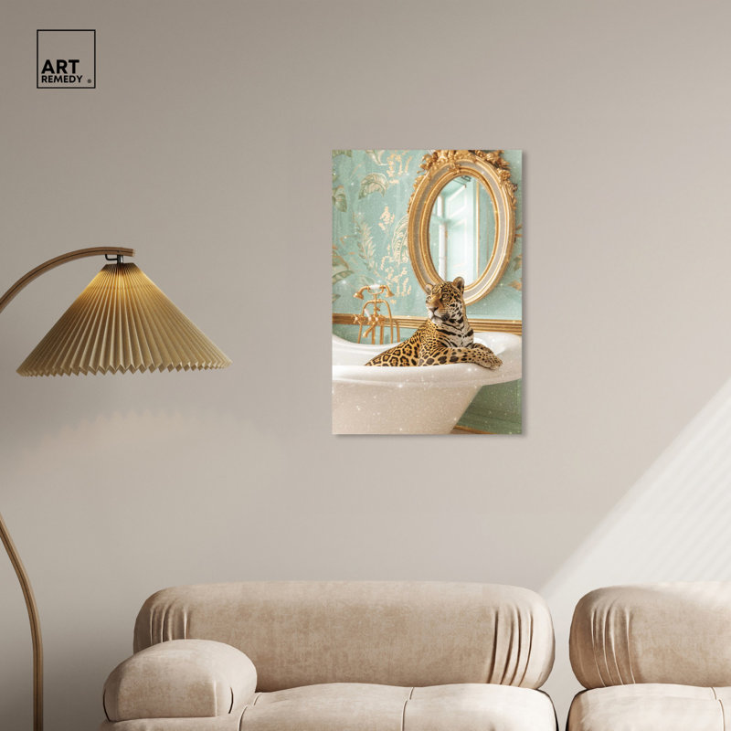 Art de salle de bain Jaguar, H 30 po x l 20 po, Toile tendue