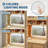 3 in 1 Vanity Desk with LED Light, Tall Makeup Vanity Set with 2 AC Outlets & USB-c, Dressing Table with Drawers & Acrylic Doors, Nightstand Vanity Mirror-699890000