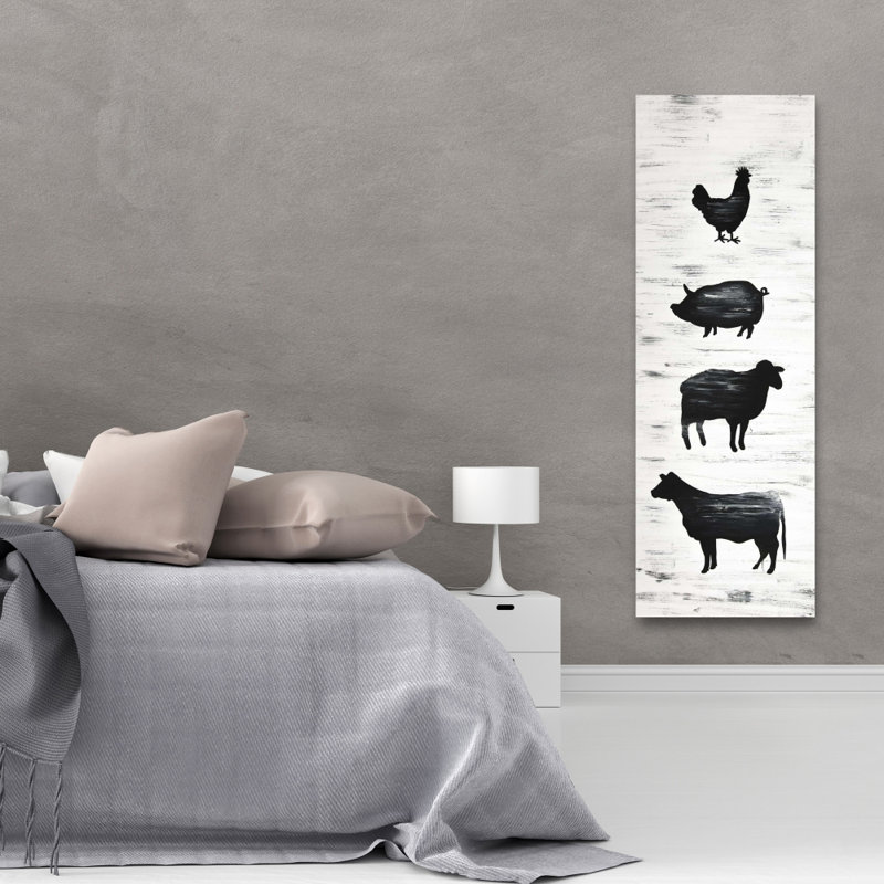 Animaux de ferme | Toile blanche pour une charmante décoration intérieure