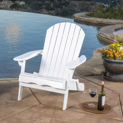  Chaise Adirondack pliante en bois d'acacia Clariandra avec dossier à lattes