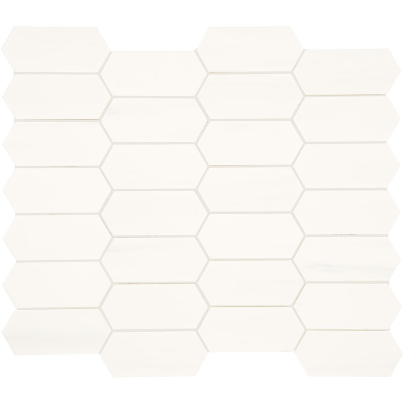 Carreau de mosaïque 12 po x 13 po Honeycomb, Blanc contemporain