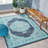 Blue Rectangle Polypropylene Rug