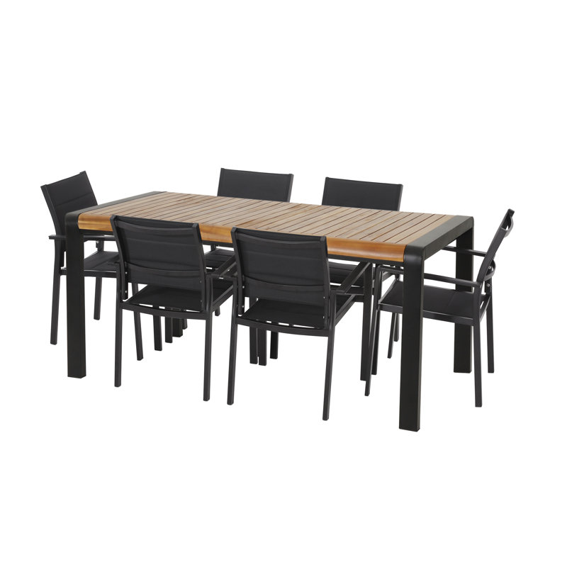 Ensemble repas 7 pièces Wilbur, Noir