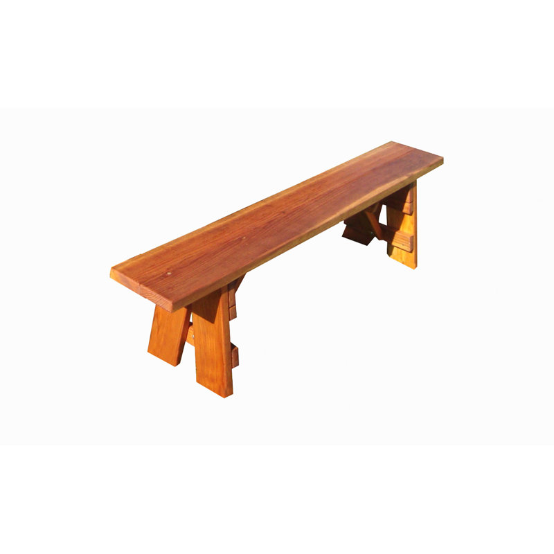 Banc de pique-nique Camilla Redwood, H 17 po x l 11 po x P 96 po, Chêne
