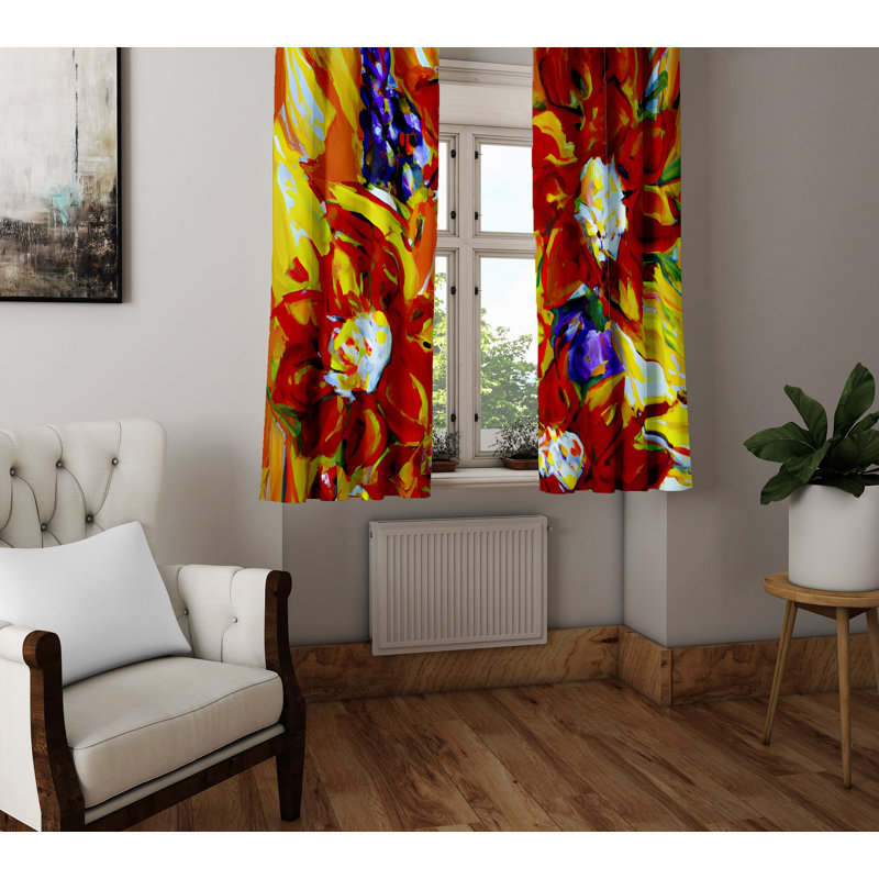 Paire de rideaux semi-transparents en polyester Anmol, L 40 po x L 61 po