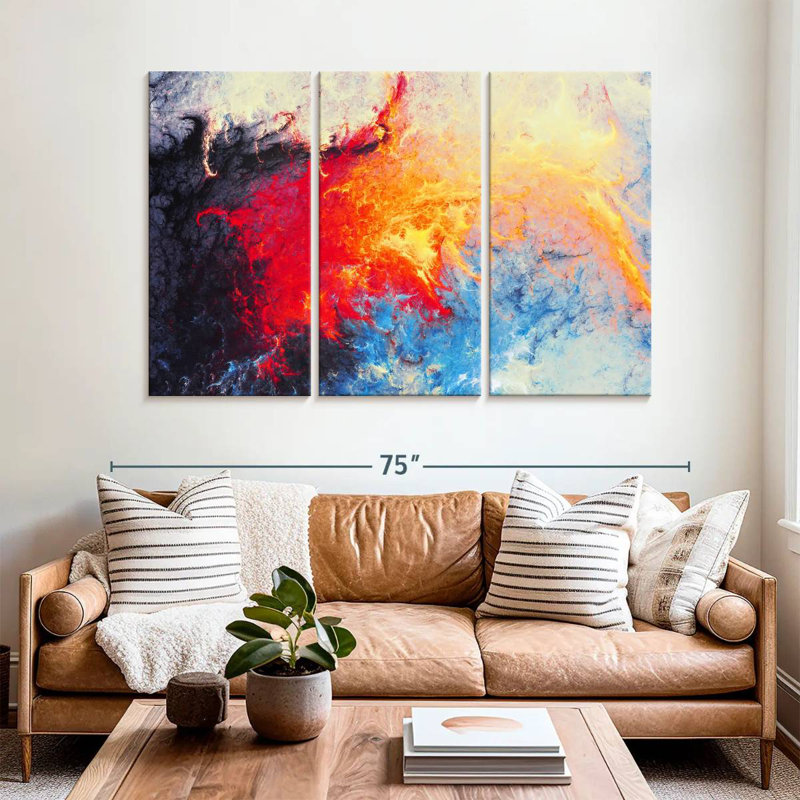 Avery Ice Flame Abstract, 42" H x 65" W