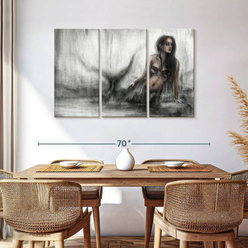 Kelan Dark Mermaid, 36" H x 57" W