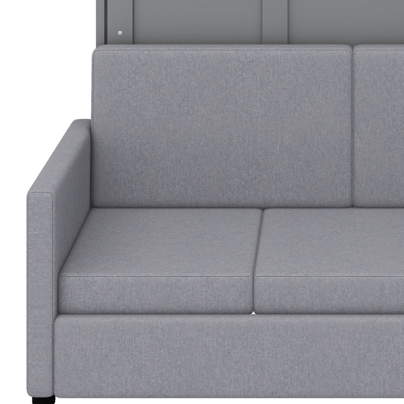 Lit escamotable mural Murphy avec coussin, Grand lit, Gris
