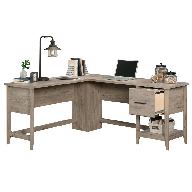 Bureau en L Cletus, Chêne Laurel