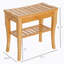 Long banc de douche en bambou, tabouret de douche spa en bois de 20 po avec tablette de rangement inférieure