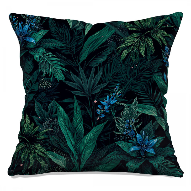 Coussins décoratifs à motif de verdure tropicale, 14 X 14 pouces