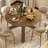  47" Round Dining Table With Solid Acacia Wood Legs For 4-6 Person For Kitchen