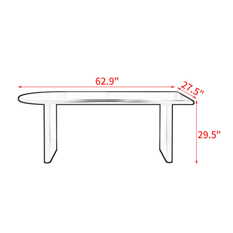 Table de salle à manger en bois massif de style nordique Iroise, H 29,5 po x L 62,9 po x l 27,5 po