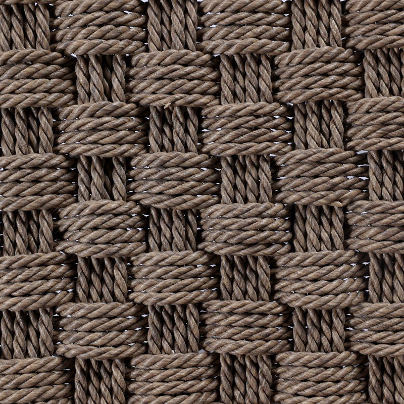 Savio Outdoor Stool-Dark Textured Woven-Counter, 25.98", Brown