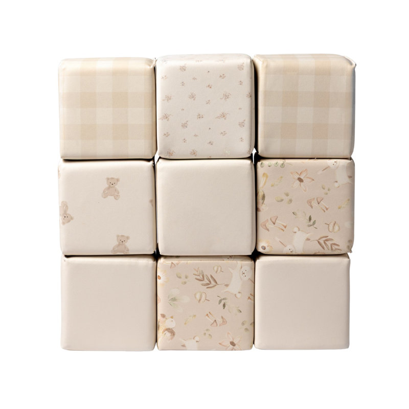 Ensemble de 9 blocs pour tout-petits empilables en mousse souple KIDKII, Beige