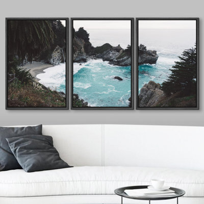 Sea Bay avec roches, vagues, photo moderne, paysage, décoration murale