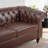 Arlen 84.65'' Faux Leather Rolled Arm Sofa,Nailheads,couch-694338710