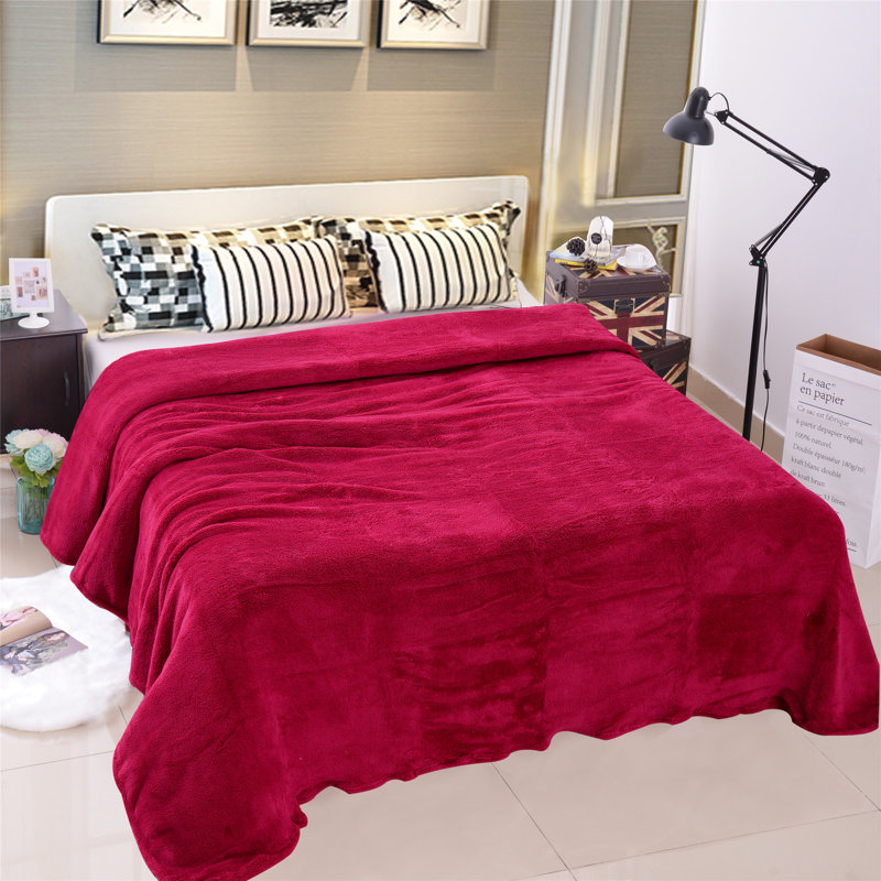 Plain Weave / Muslin Throw Blanket, King, Burgundy